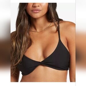 Volcom Black Twist Front Bikini Top L